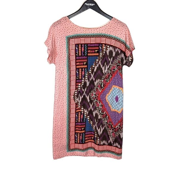 Anthropologie HEYHOE Size XS 100% Silk Asymmetrical Tribal Sheath Slip Dress - Picture 1 of 6